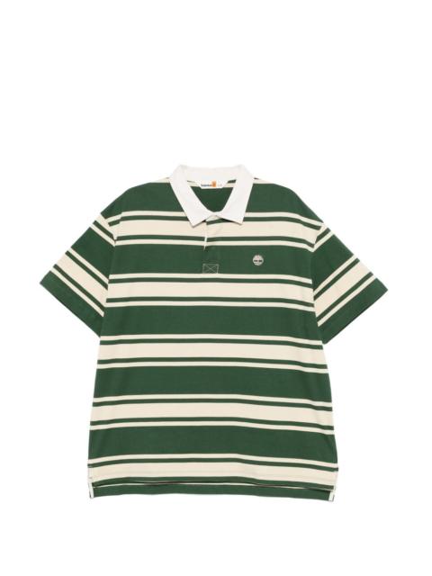 striped logo polo shirt