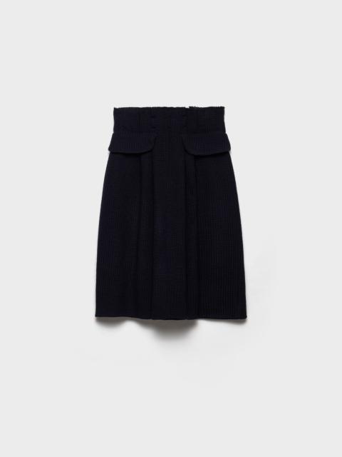 Wool knit midi skirt