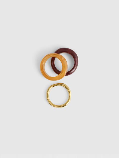 Sculptural Resin Stacking Ring Set