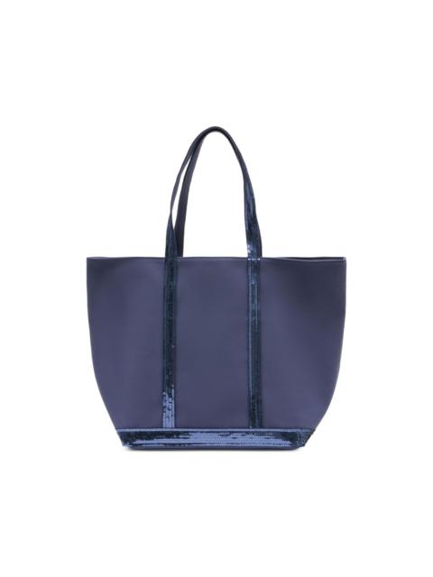 L sequin-handles tote bag