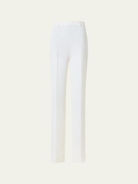 Linen-Wool Straight-Leg Trousers