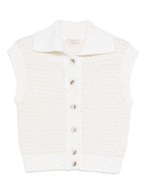 embellished buttoned vest