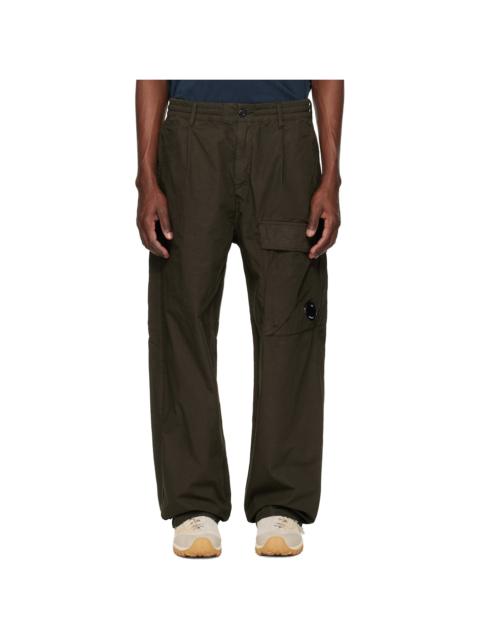 Khaki Micro-Reps Boxy Leg Pocket Lens Cargo Pants