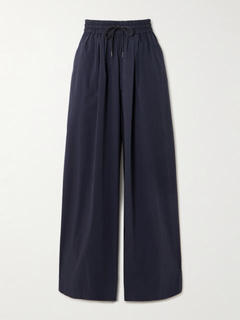 Cotton-blend Poplin Wide-leg Pants