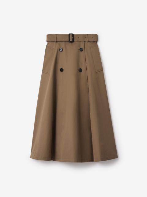 Gabardine Trench Midi Skirt