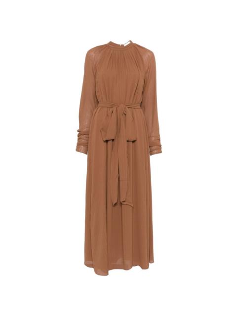 Pinky tie-waist midi dress