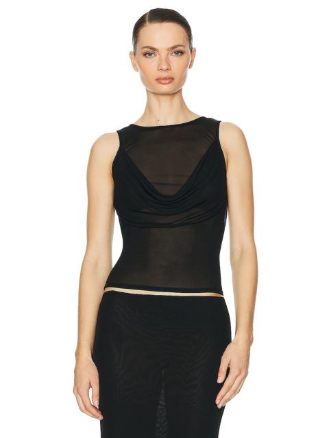 Sheer Knit Draped Top