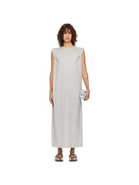 Gray Loose T-shirt Maxi Dress