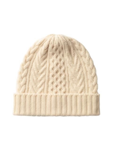 Aran Cable Cream Cashmere Beanie