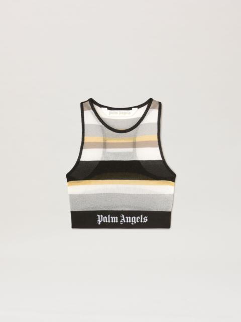Striped Lurex Knit Logo Top