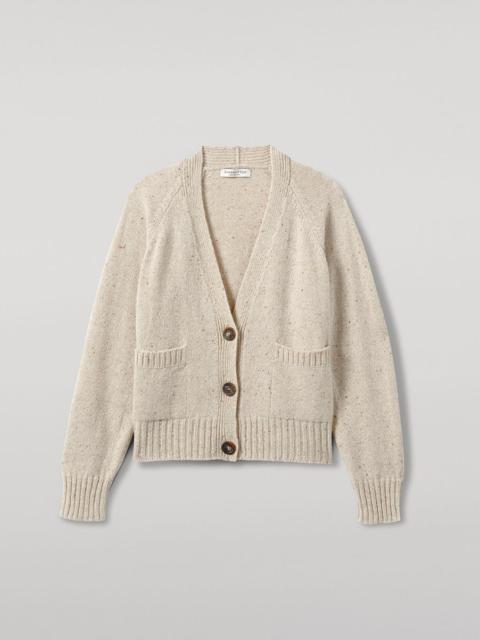 Donegal Cashmere Cream V Neck Cardigan