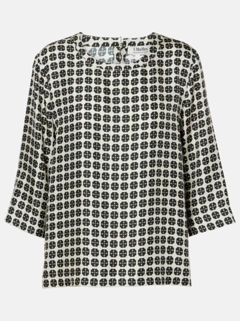 Ribes checked silk top