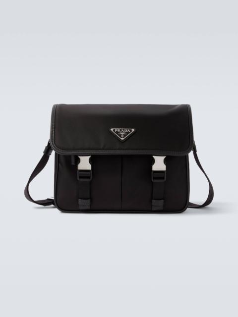 Re-Nylon leather-trimmed shoulder bag