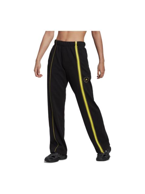 (WMNS) adidas by Stella McCartney Sportswear Track Tracksuit Bottoms 'Black Yellow' HT0086