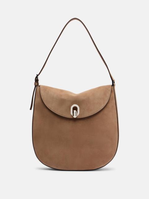Tondo Large suede shoulder bag