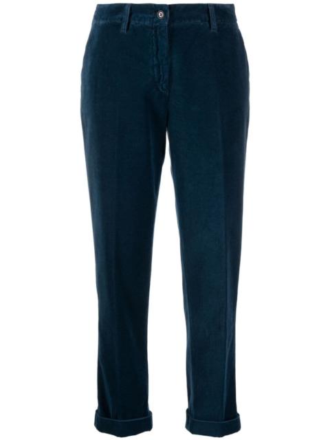 pressed-crease slim-cut trousers