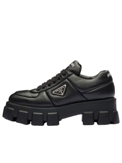(WMNS) PRADA Monolith Brushed Leather Lace-up Shoes 'Black' 1E119N_2DL8_F0002_F_055