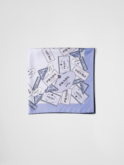 Printed silk twill scarf