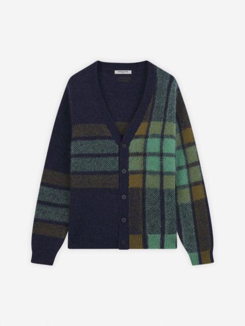 GRAPHIC CHECK INTARSIA CARDIGAN