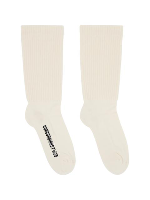Off-White Knit Mid-Calf Socks