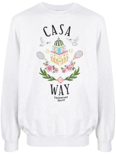 Casa Way-embroidered cotton sweatshirt