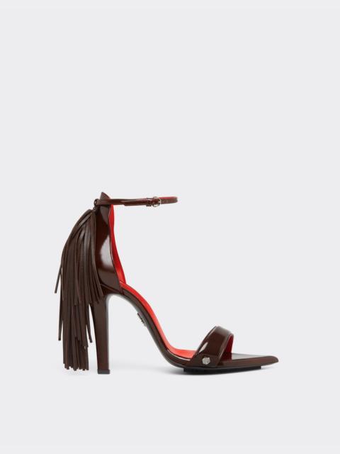 Leather sandals with fringing