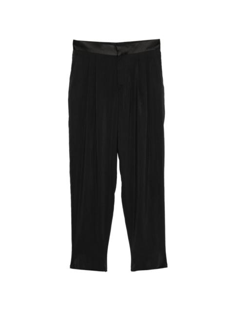 satin trim trousers