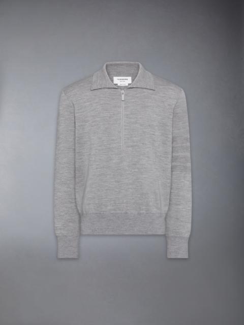MERINO WOOL DOUBLE FACE 4-BAR HALF ZIP PULLOVER