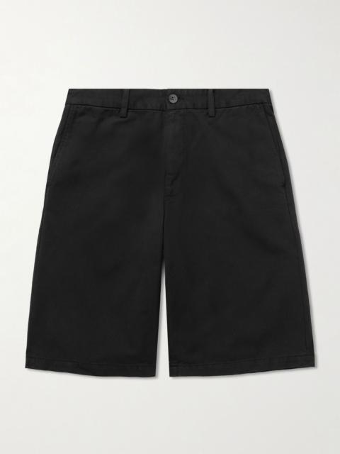Cosmo Straight-Leg Garment-Dyed Cotton-Twill Shorts Black
