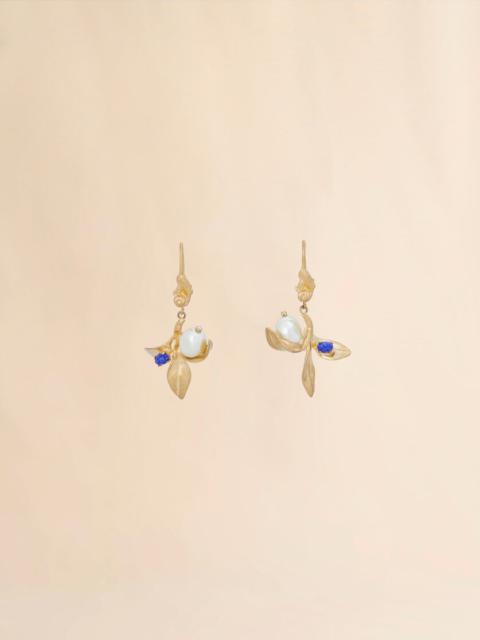 PEARLS AND STONES FLOWER DELIRIUM DROP EARRINGS