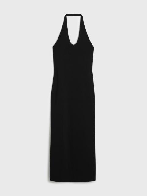 Compact knit halter dress black