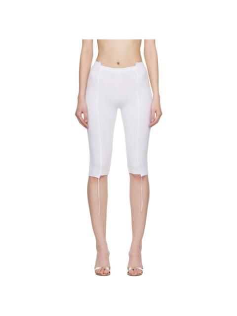 White Cut-Up Capri Trousers