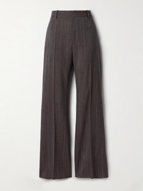Striped Wool-blend Straight-leg Pants
