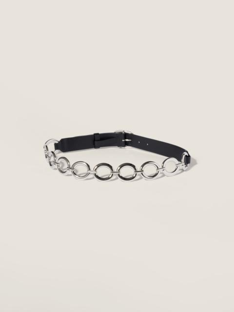 Leather and metal belt