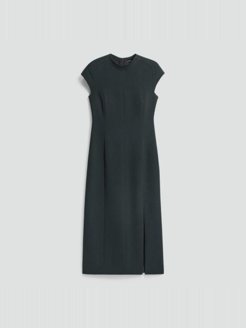 Short-Sleeve Midi Dress in Admiral Crepe