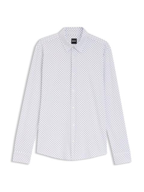 PRINTED SLIM-FIT SHIRT IN PERFORMANCE-STRETCH JERSEY