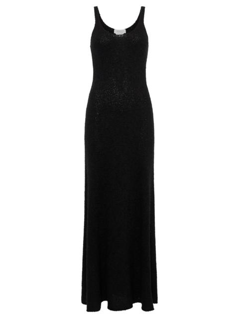 Ayla Knit Maxi Dress in Black Mulberry Silk