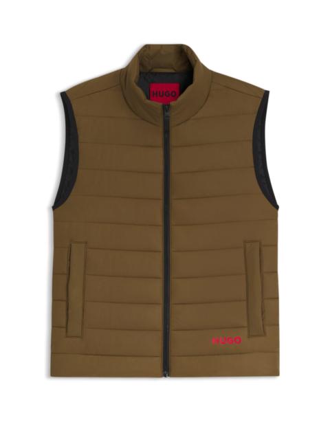 WATER-REPELLENT GILET WITH LOGO PRINT