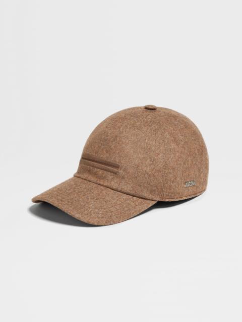 BROWN MÉLANGE OASI CASHMERE BASEBALL CAP