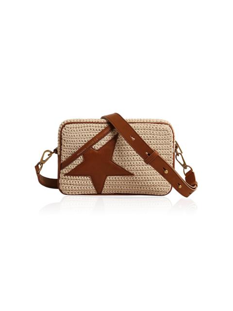 Star Raffia Crossbody Bag neutral