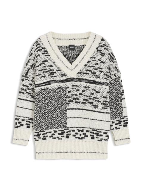 JACQUARD-PATTERN SWEATER IN A COTTON BLEND