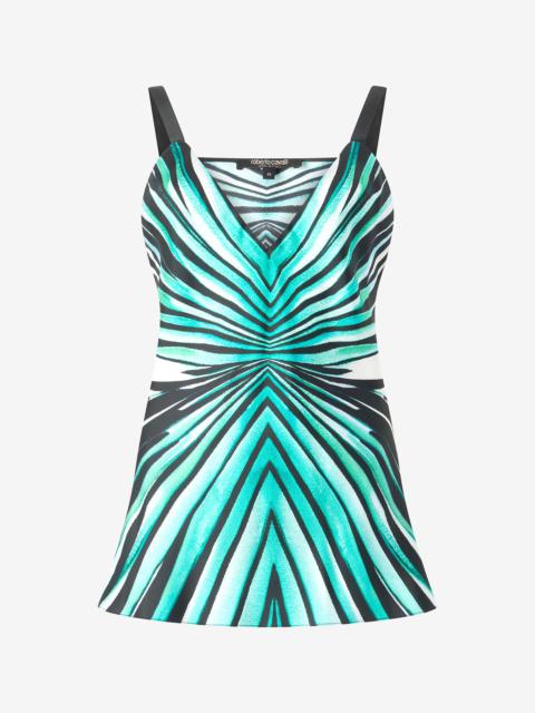 Ray of Sea Print Silk Top