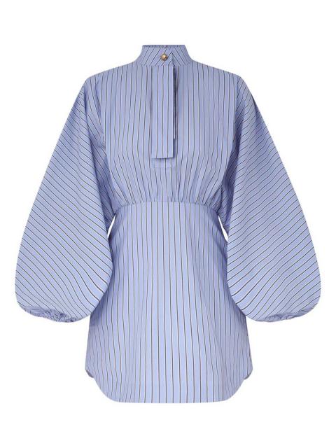 DRAWSTRING STRIPE MINI DRESS