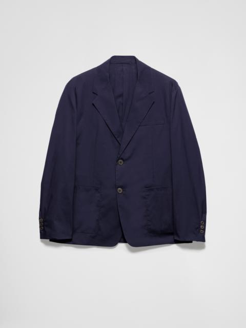 Single-breasted cotton blend jacket