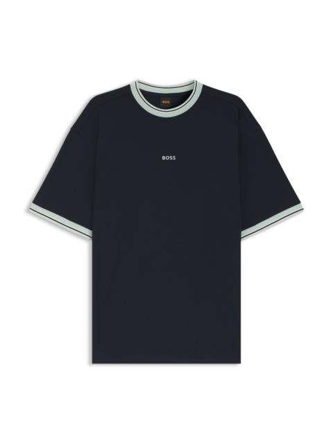 RELAXED-FIT T-SHIRT IN COTTON WITH STRIPED TRIMS