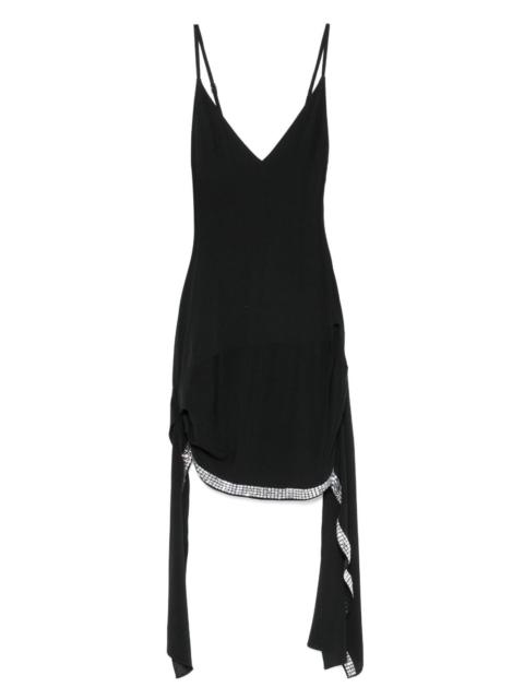 strapless embellished-hem mini dress