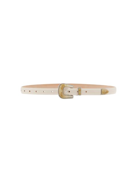 Travertine Leather Belt ivory
