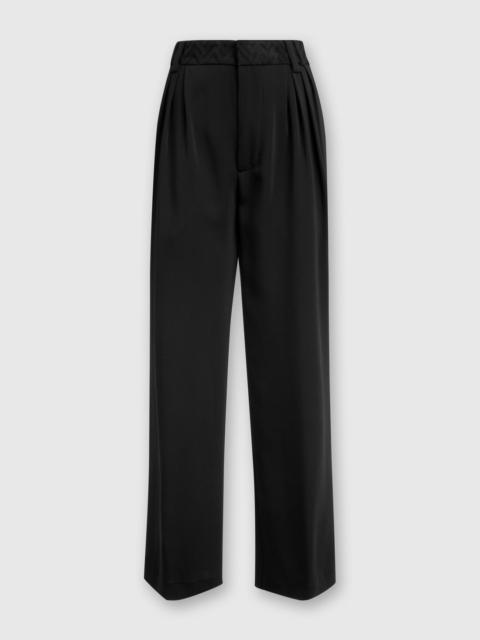 Classic viscose trousers with chevron insert