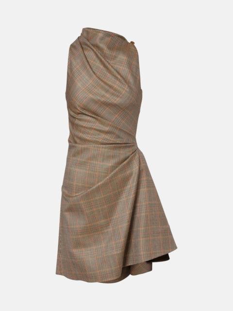 Prince of Wales check wool minidress