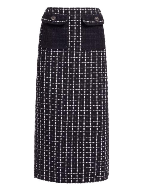 tweed midi skirt